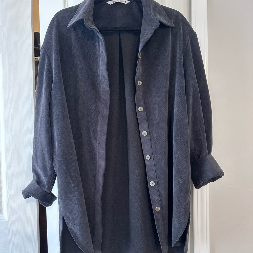 Zara Gray Button Down Shirt